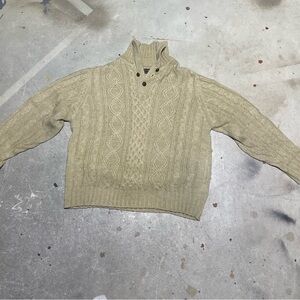 Men's Cable Knit Sweater - Tan